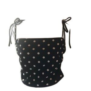 WinWin Vintage Polka Dot Tie Strap Crop Top Boho Y2K Style Size L